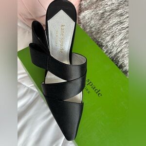 Kate Spade Black Satin Bianca Heels